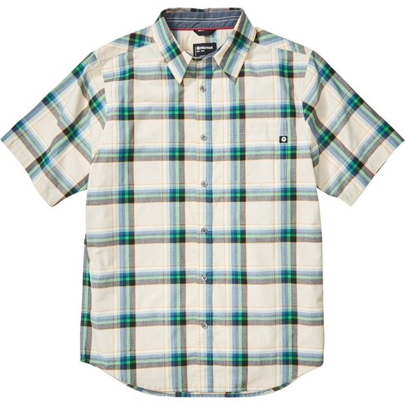 Marmot Meeker Short Sleeve Plaid Shirt Moonbeam Men's Small - Picture 1 of 4